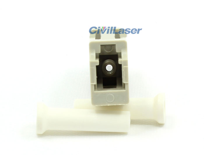 LC Multimode Singal Core Fiber Optic Adapter Beige Plastic Flange Plate